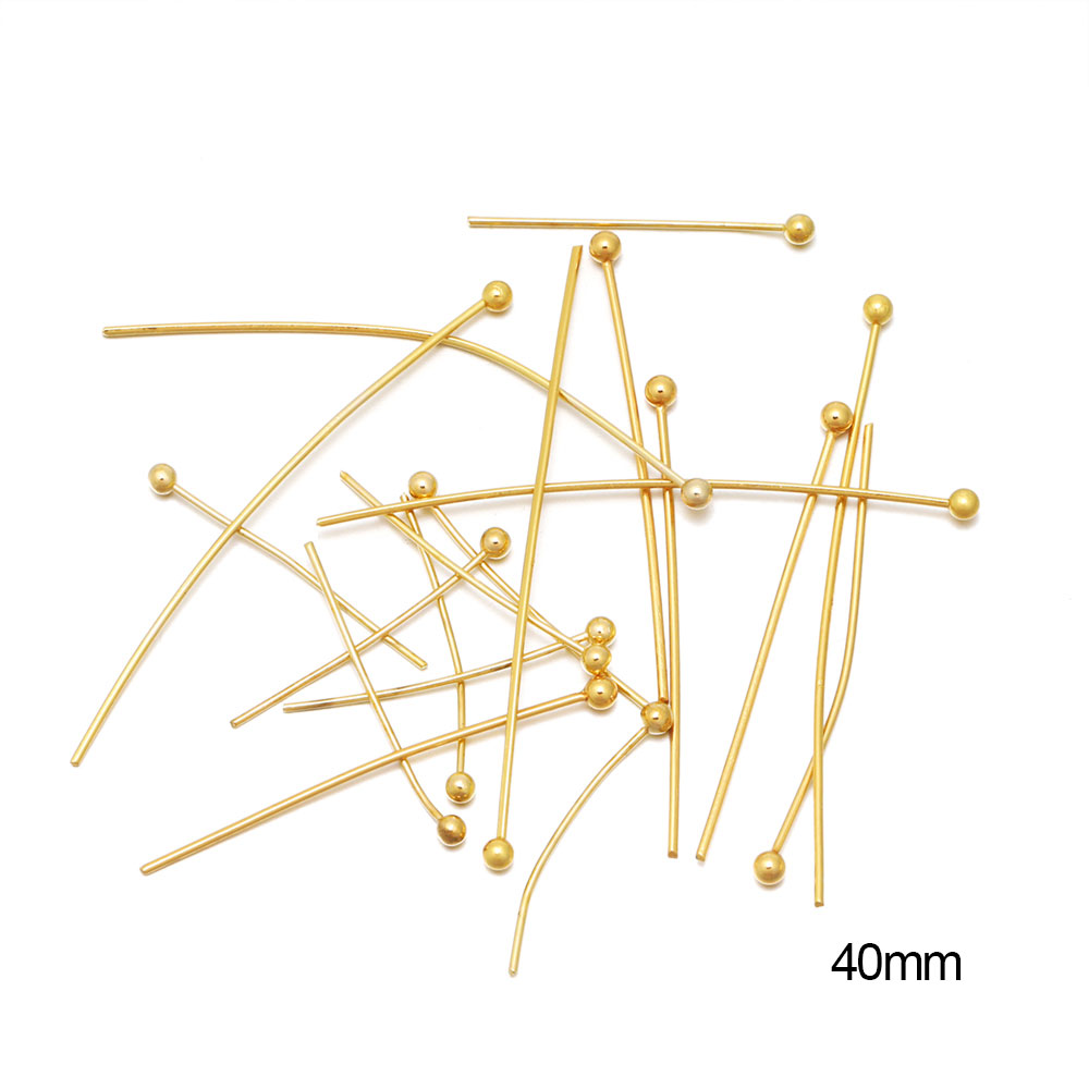 100/50 Uds. Cabezas de acero inoxidable, alfiler de cabeza plana, alfileres de cabeza de bola de Color dorado para accesorios de joyería DIY: Gris oscuro