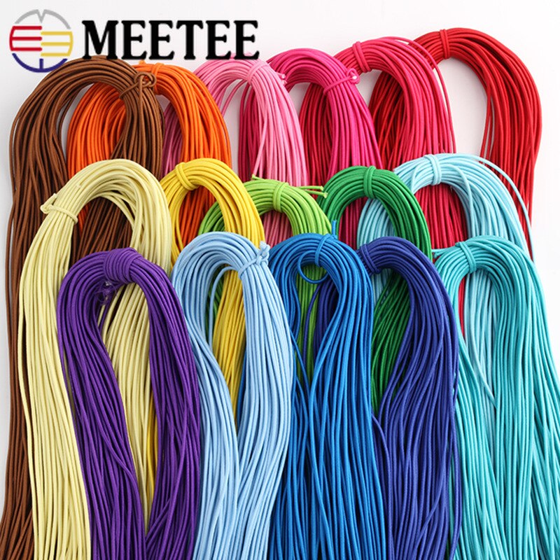 5M 2mm Eco-Friendly Round Rubber Elastic Cord Stretch Elastic Bands Rope Jewelry Bracelets Making Garment Tag DIY Craft