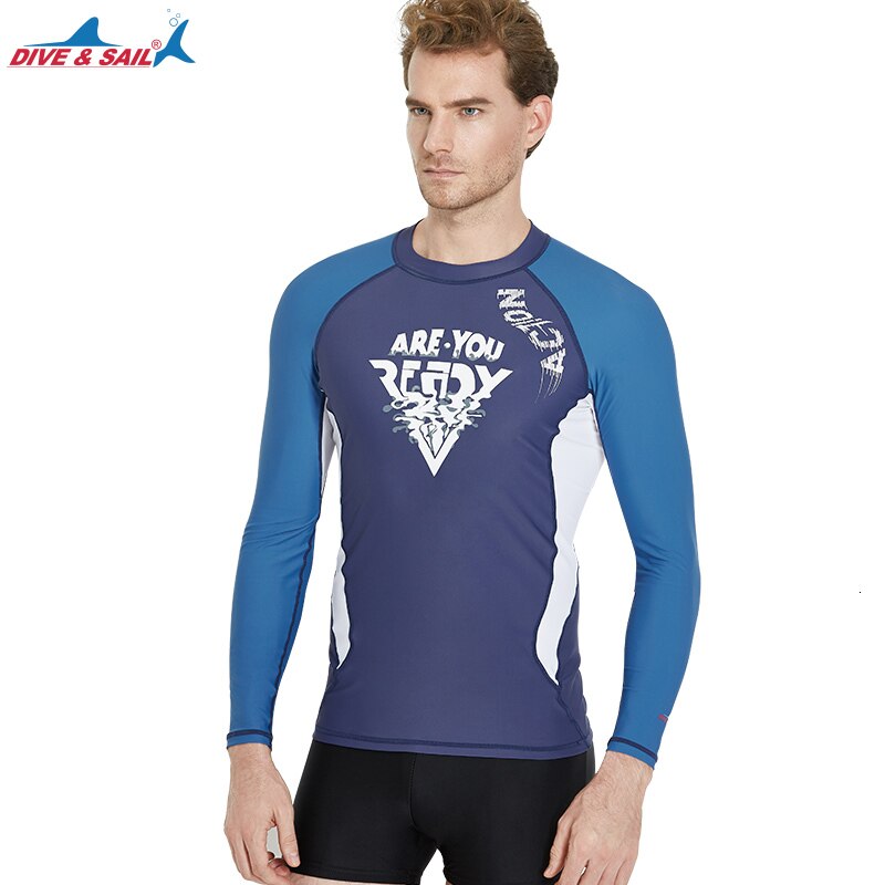 Gli uomini di Alta elasticità Costumi Da Bagno Da Surf Protezioni T CAMICIA Calzamaglie Pelli di Immersione Muta Rashguards UV Asciugatura RAPIDA degli uomini molli del Costume Da Bagno