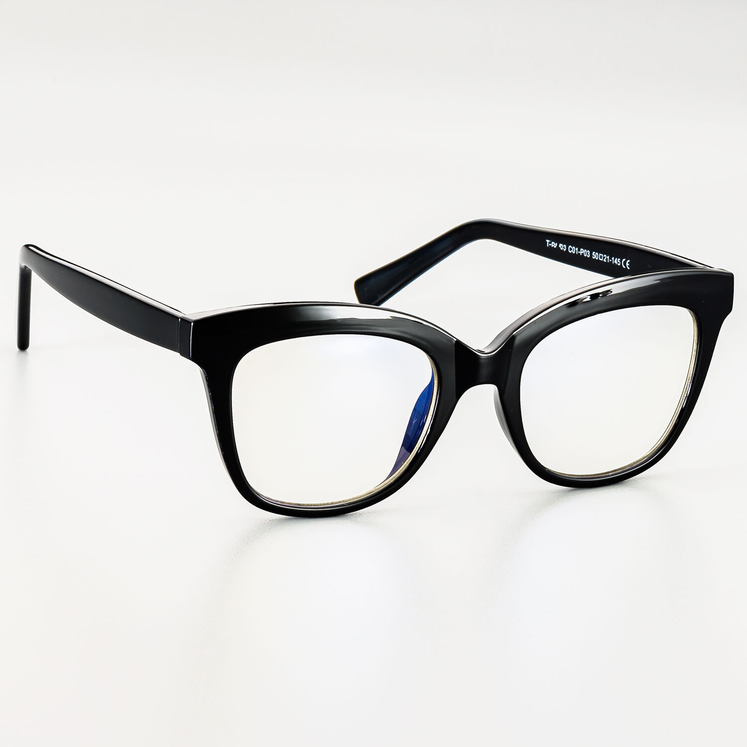 51029 Retro Plastic Titanium Glasses Frames Anti-Blue Light Women Optical Computer EyeGlasses: 3505black