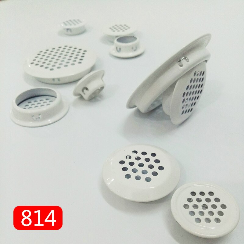 4 stk mælkehvidt skab luftspjæld lameller mesh hul rundt rustfrit stål flad overflade konveks overflade 19mm/25mm/30mm/35mm/53mm