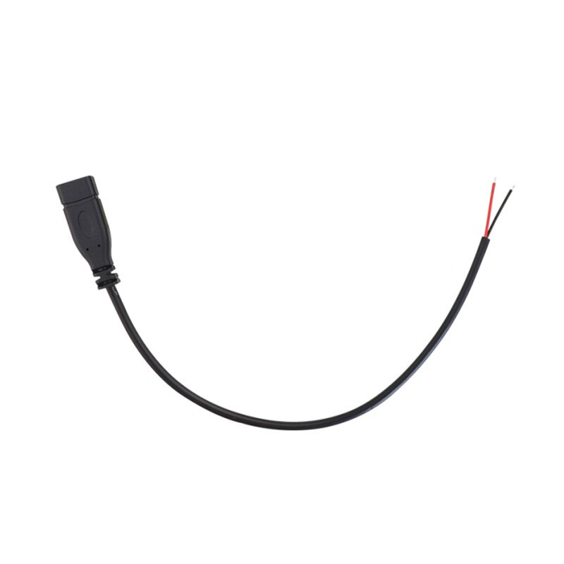 Connecteur de chargeur de câble USB 2.0 Type C mâle/femelle, 25cm, 2 broches, 4 broches, Extension de prise à souder, Type USB-C, pour bricolage, réparation, 1 pièce: 2-pin female