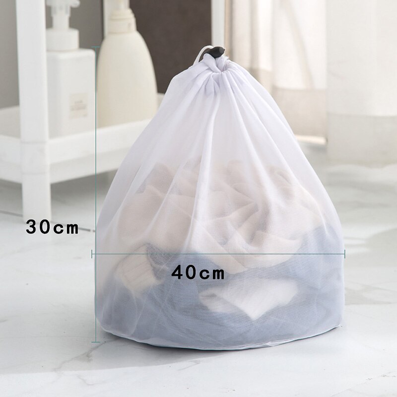 3 size washing laundry bags care clothes socks mesh foldable household laundry Drawstring bag machine washing bag: D