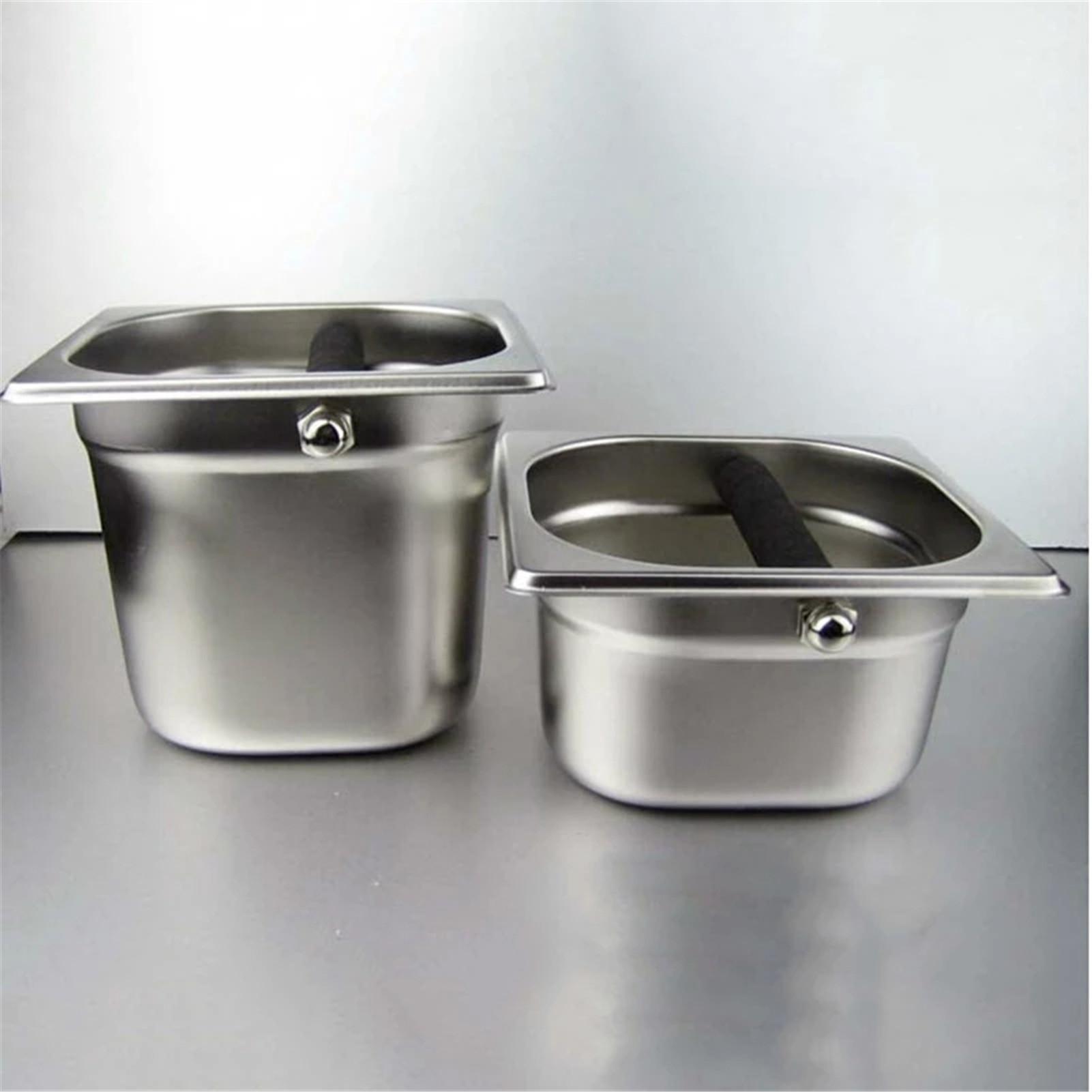 Portable Stainless Steel Coffee Box Espresso Grounds Waste Bucket Container Recycling Bucket Trash Coffee Powder Residue Box