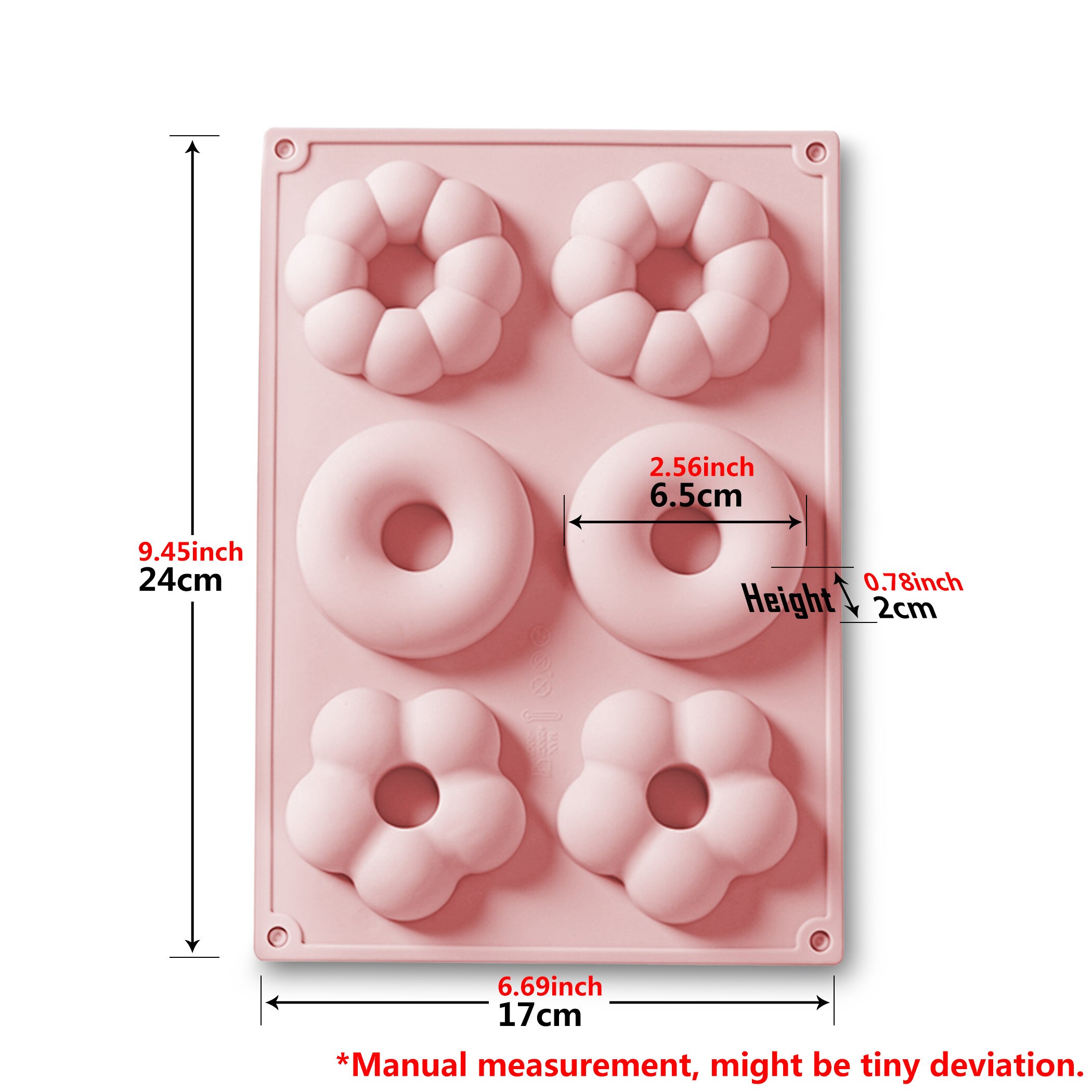Food Grade Silicone Baking Mold Oven Chocolate Pudding Cookie Non-Stick Heat Resisting Ice Pastry Cake Mould Soap Tool: 193C02 Light Pink