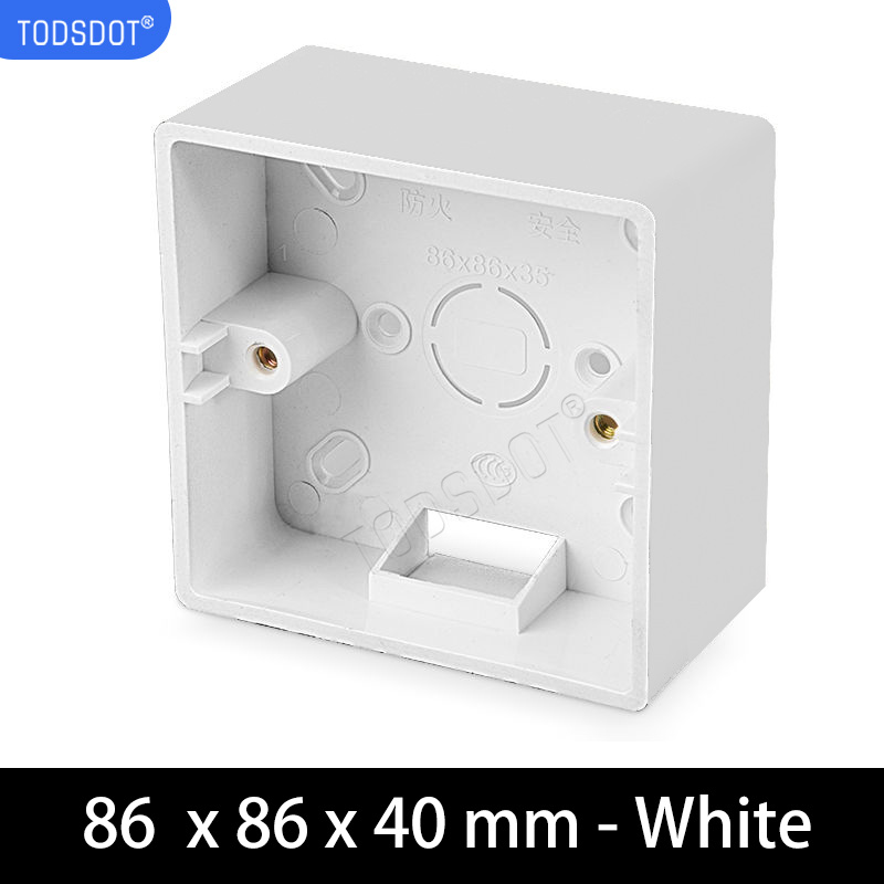 Switch Socket Box 4 Color 86 Type 35 | 40 | 50 mm, Premium Wall Surface Junction Box, On-Wall Mount White | Black | Grey | Gold: Ivory