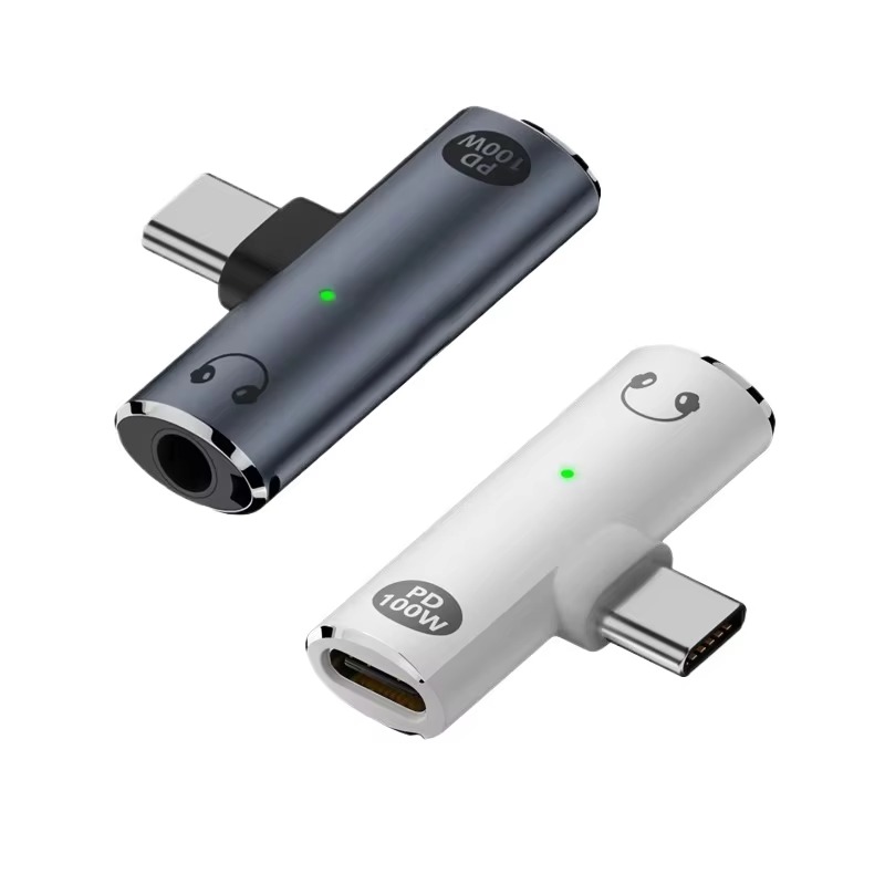 adapter słuchawkowy USB C na 3,5 mm Ładowarka 100 W Ładowarka USB C na PD Ładowarka Aux audio Jacek z DAC o wysokiej rozdzielczości i szybkim ładowaniem