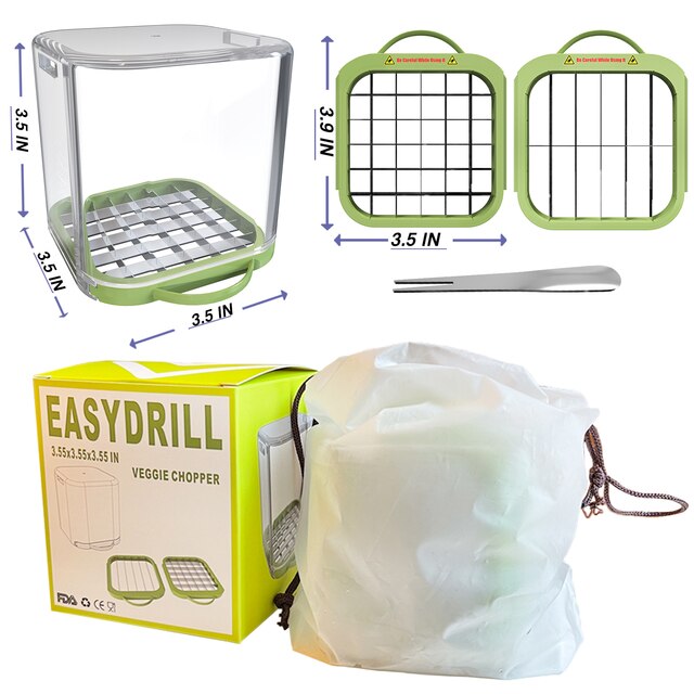 Stainless Steel Vegetable Cutter Manual Veggie Slicer for Carrot Potato Tomato Onion Chopper Dicer Vegetable Fruit Tools: Green