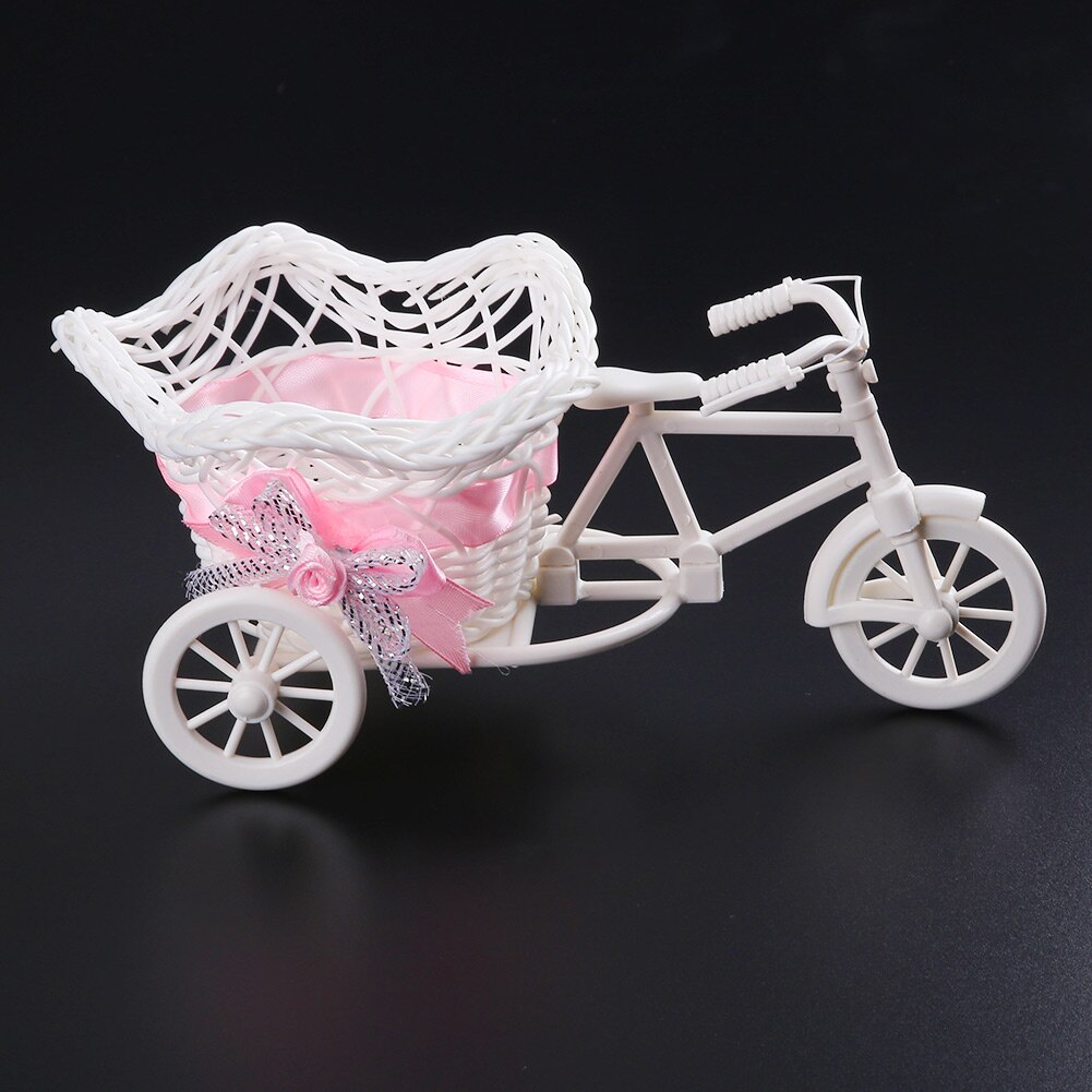 Moderne rattan trehjulet cykel kurv have bryllupsfest kontor bord vase opbevaring boligindretning soveværelse vase blomsterdekorationsværktøj: 1