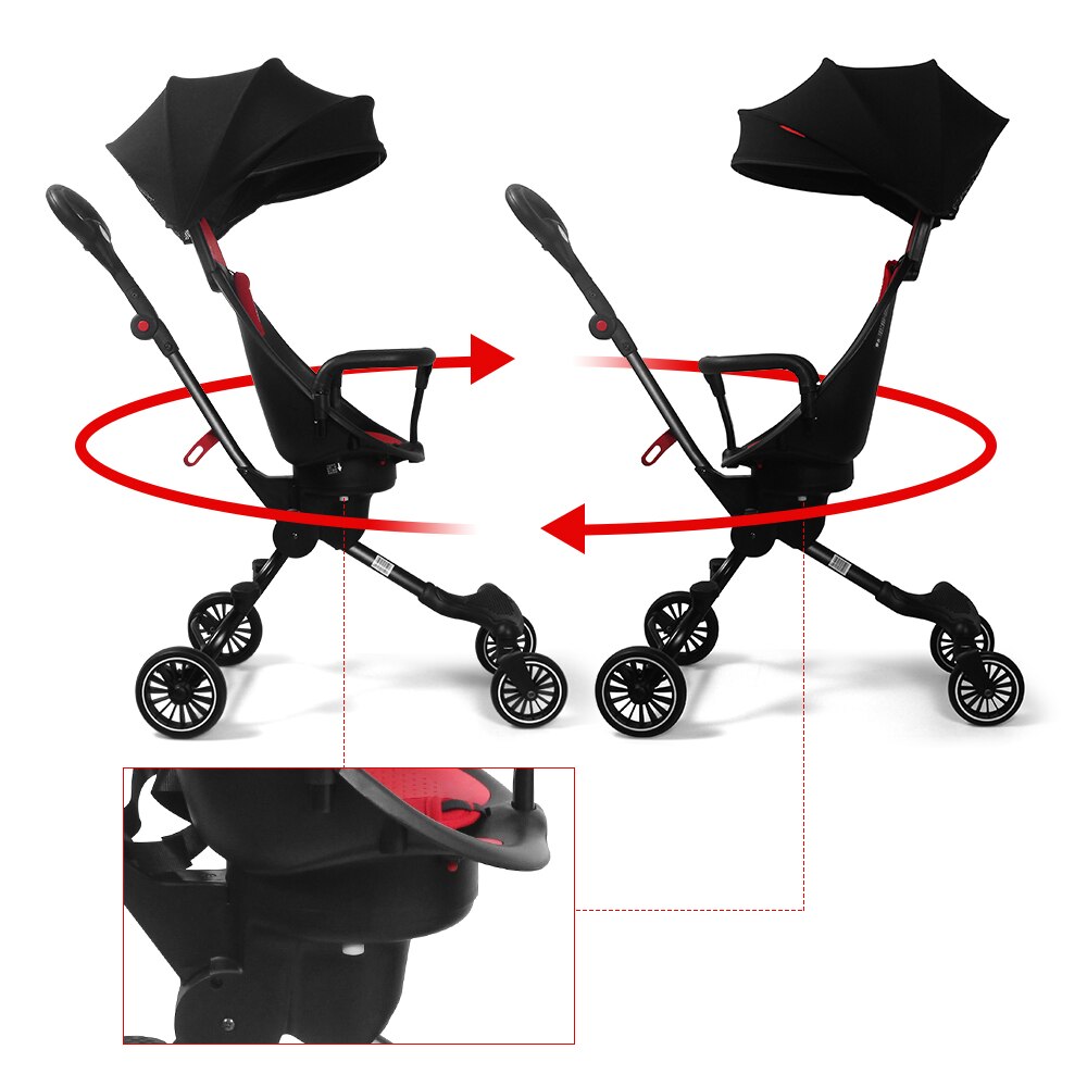 Deluxe Baby Stroller Wagon Portable Folding Baby Car Lightweight Pram Baby Carriage Stroller to Spain Germany Netherlands