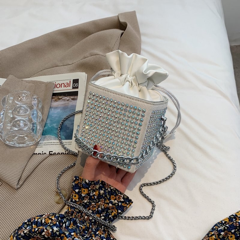 Persönlichkeit online berühmtheit handtasche Kasten tasche ausländischen schulter tasche kette geschlungen tasche: Weiß