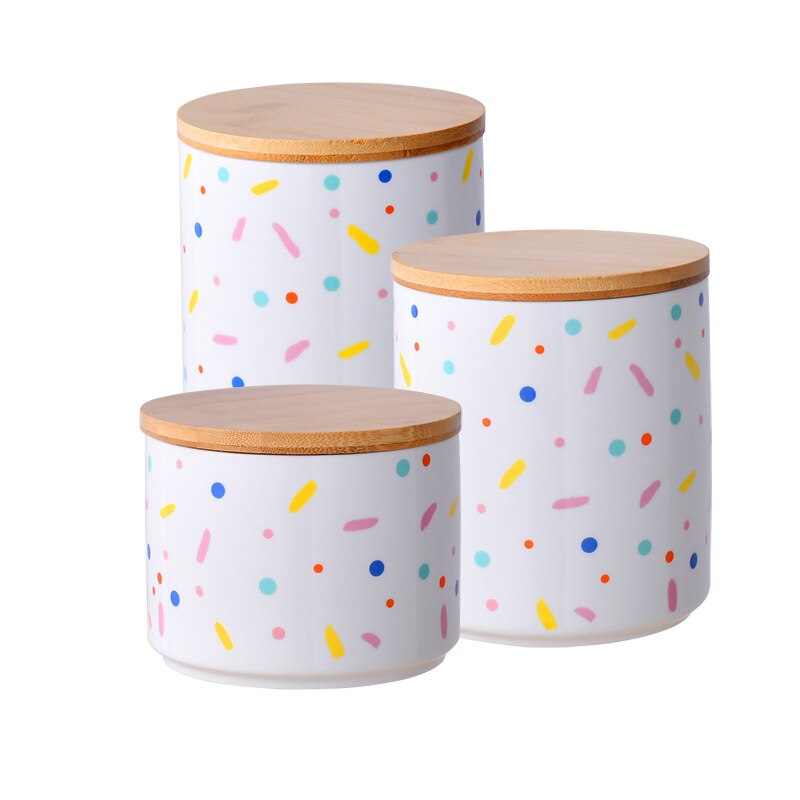 Frasco de armazenamento cerâmico colorido dampproof garrafas de armazenamento cozinha cerâmica selo pote cereais café chá tempero tanque com cobertura