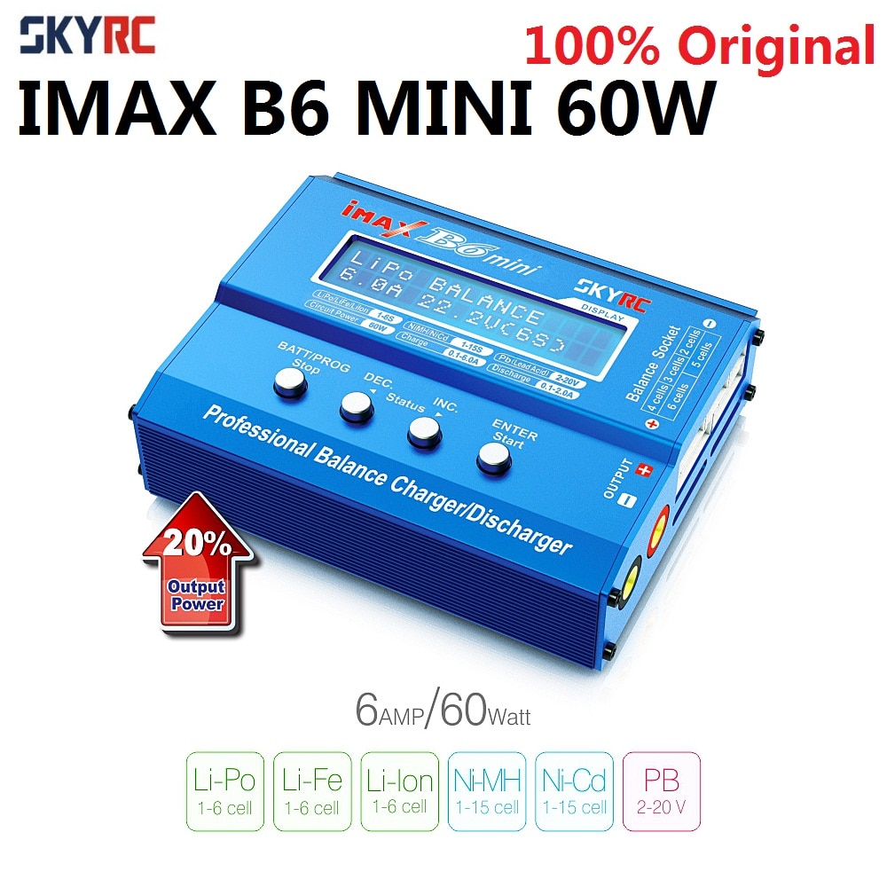 100% Originele SKYRC IMAX B6 MINI 60 w 5 w Max Balans Lader Ontlading W/Connector Opladen Kabel Voor RC Helicopter Lipo Batterij