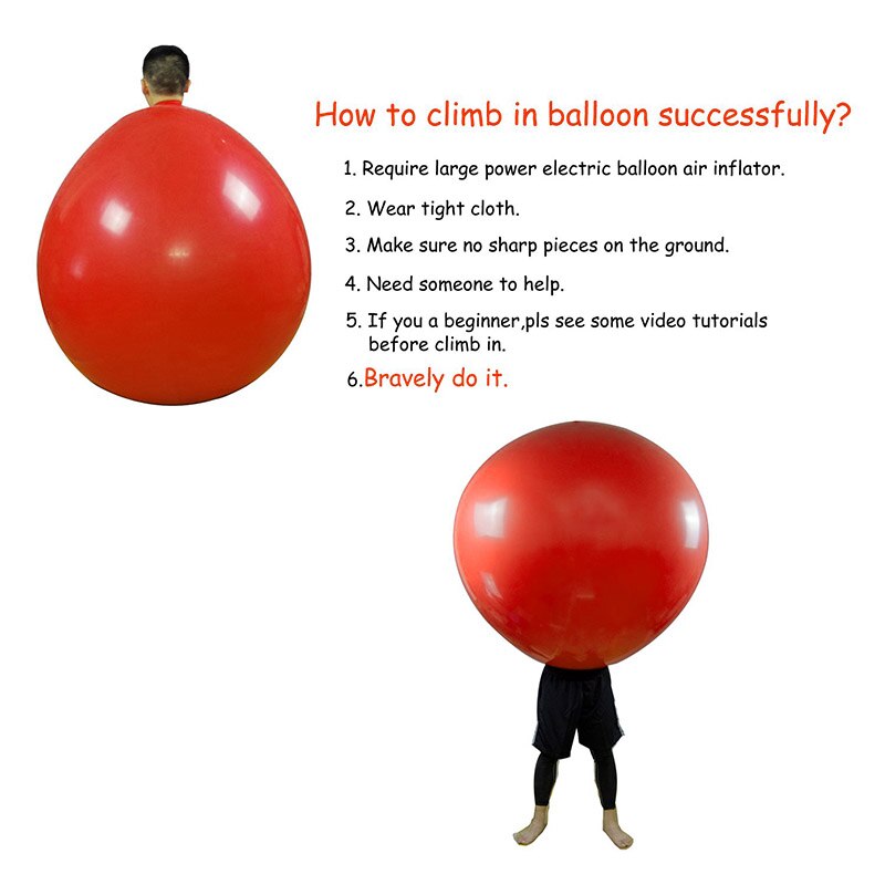 72 tommer latex kæmpe menneskelig ægballon runde opstigningsballon til sjovt spil