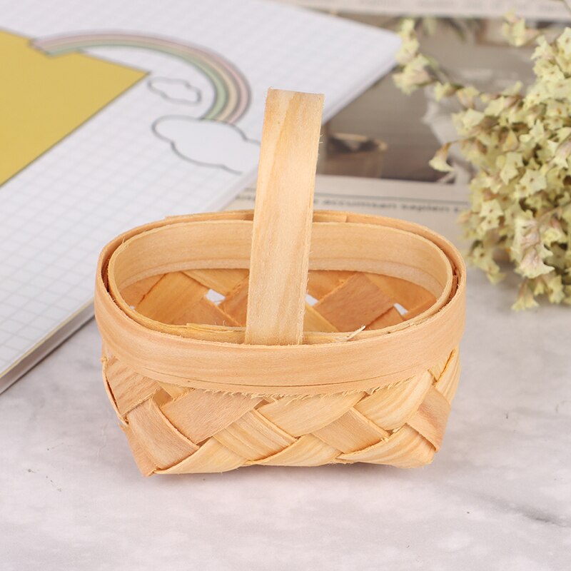 Mini 1/12 Cute Dollhouse Hand-woven Vegetable Food Basket Dolls Miniature Decoration