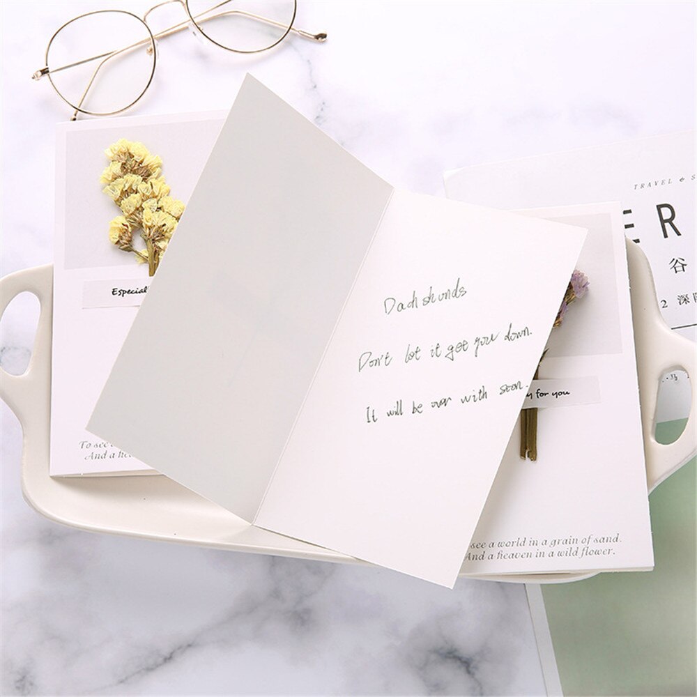 5pcs Retro Dry Flower Letter Papers Envelope Wedding Invitation Card Paper Handmade Greeting Card Letter Writing Paper