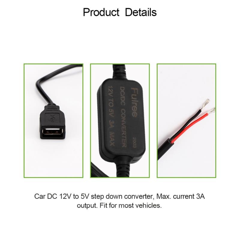 Onever 15W Dual Spannung USB Adapter 12 V zu 5 V Konverter Wandler 3A Doppel USB Konverter Schritt Nieder modul Auto Zubehör Neue