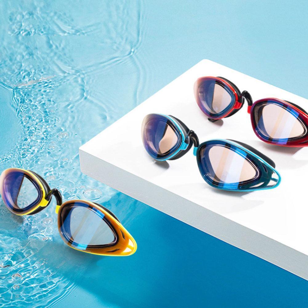 Zwembril Siliconen Waterdicht Galvaniseren Zwemmen Volwassen Anti-Fog Zwembril Bril Professionele V3G2