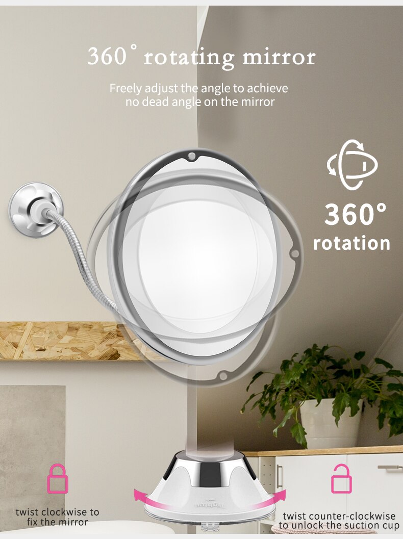 Mini LED Mirror Makeup Mirror With LED Light Compact Vanity Mirror Magnifying LED Miroir Grossissant Magnifying Protable Miroir