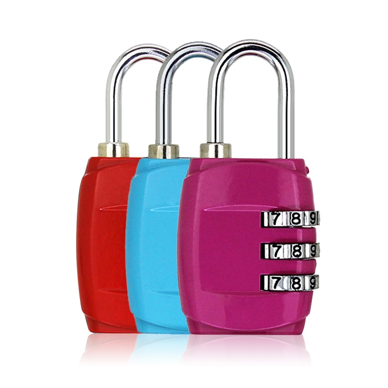 Luggage Travel Lock 3 Dial Travel Padlock Simple Door Lock Password Lock Combination for Luggage Suitcase Baggage Gym Locker