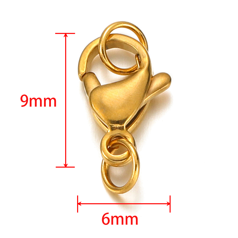 25 uds cierre de langosta de acero inoxidable con anillos de salto para cadena DIY collar pulsera joyería hacer hallazgos suministros conector: Blanco