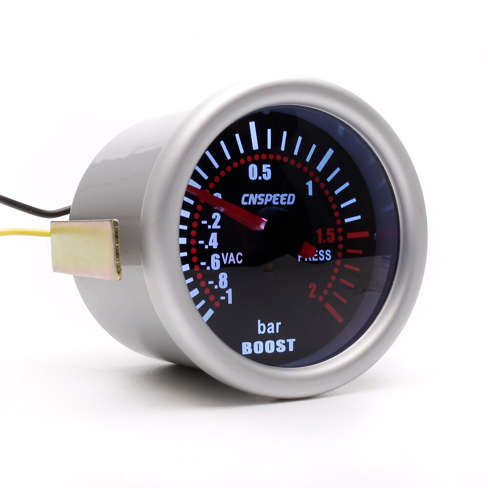 Automobile turbine pressure gauge -1~2bar 52mm 12V automobile booster meter LED red automobile tachometer