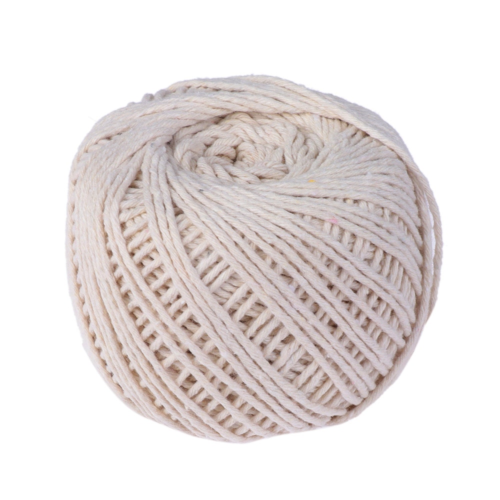 100%  natuurlijke beige katoenen gedraaide koorden, macramé, ambachtelijk touw, handgemaakte verpakking, doe-het-zelf, huisdecoratie
