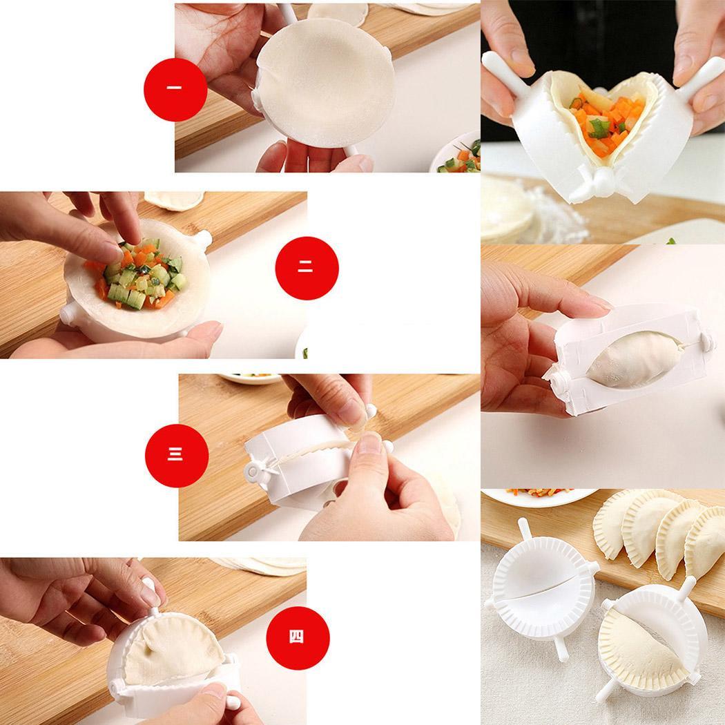 3pc/ set gör-det-själv-dumplingsform jiaozi maker degpress dumpling paj ravioli formklämmor köksredskap prylar tillbehör också