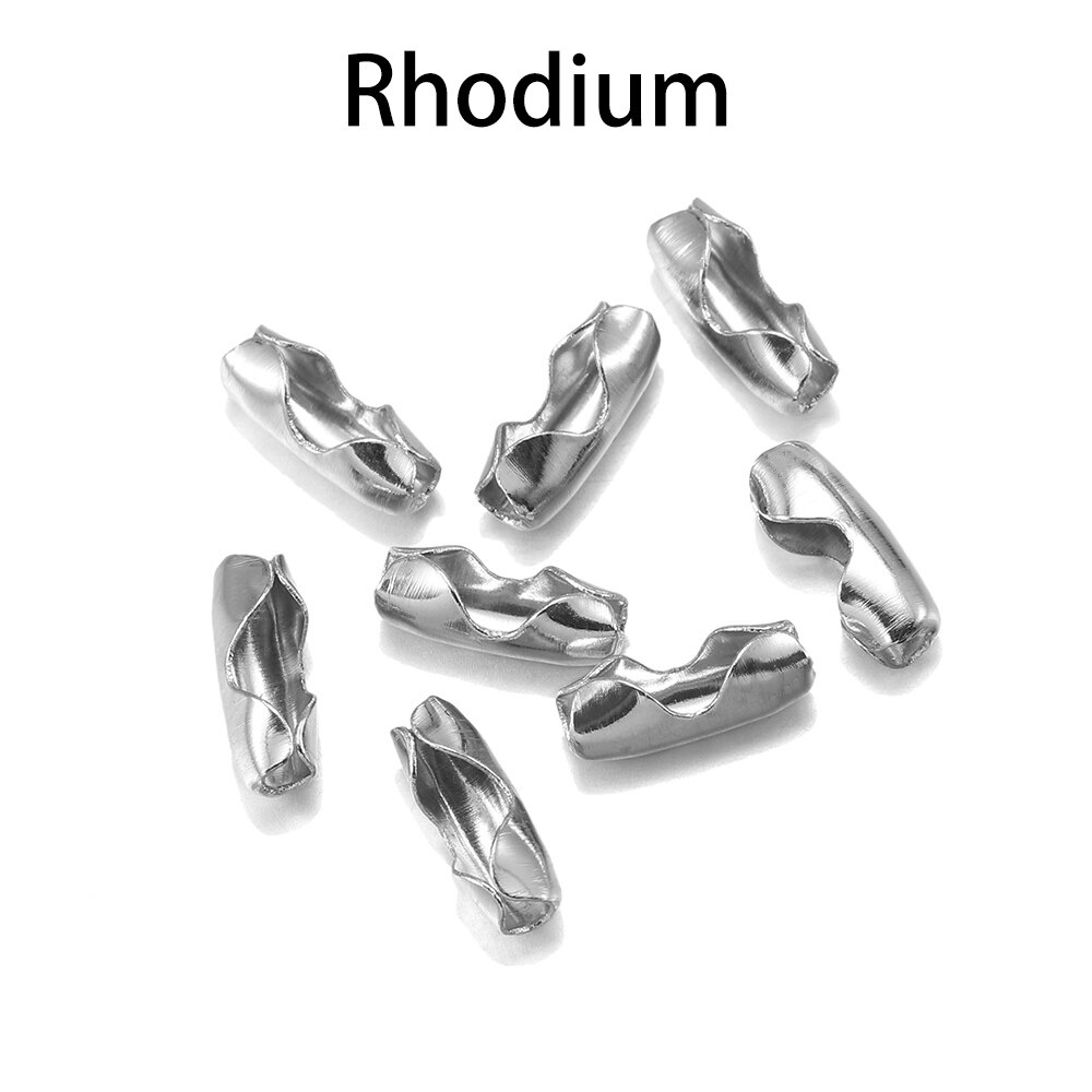 200pcs/lot Diameter 1.5/2/2.4/3.2 mm Ball Chain Connectors Clasps Connectors For DIY Jewelry Findings Making Supplie: 2.4mm / Rhodium