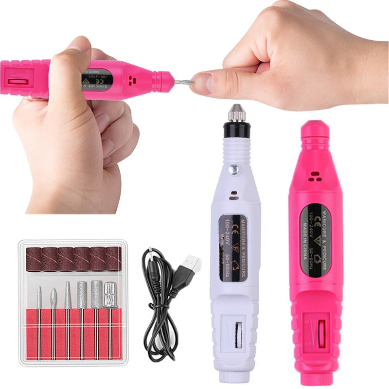 1 Set Electric Nail Drill Machine Manicure Machine Pedicure Drill Set Ceramic Nail File Nail Drill Equipment Tools