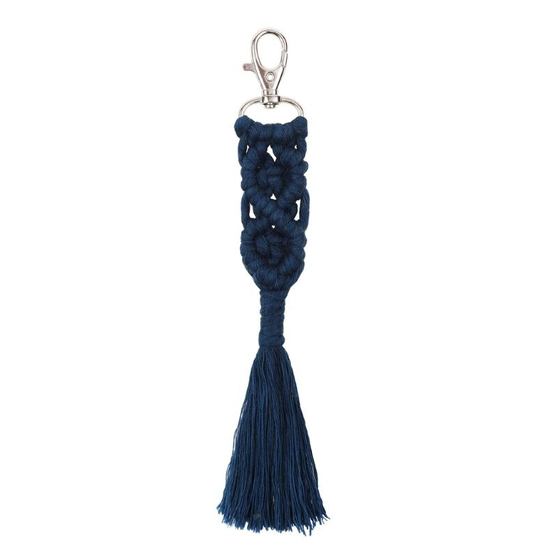 Kvast nøgleringe til kvinder børn boho nøgleholder nøglering macrame taske charme bil hængende smykker legetøj til venner: 31