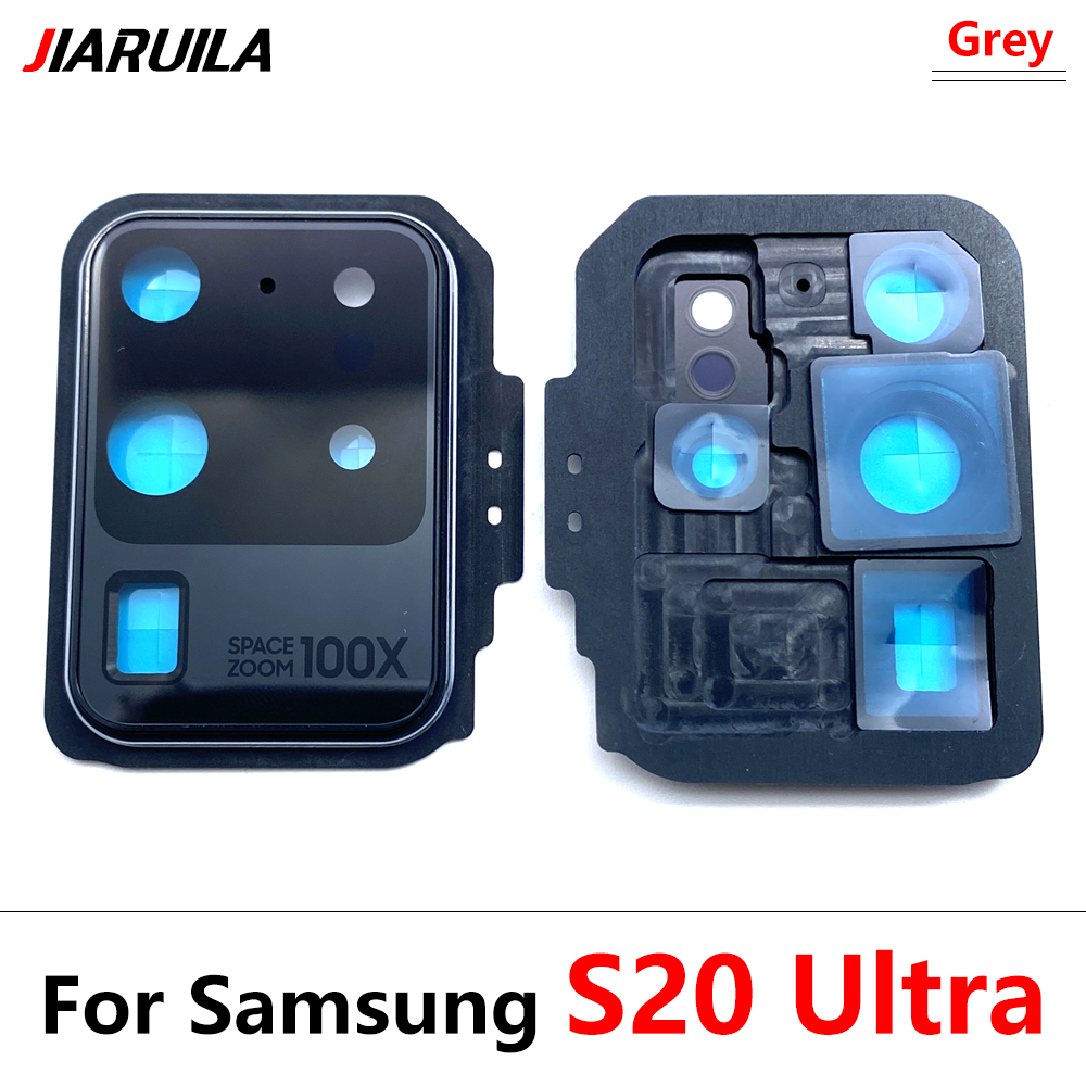 Neue Für Samsung S20 Ultra S20 Fe S20 Plus S20 Reparatur Ersetzen Zurück Kamera Glas Objektiv Abdeckung mit Rahmen Halfter Ersatz Teil