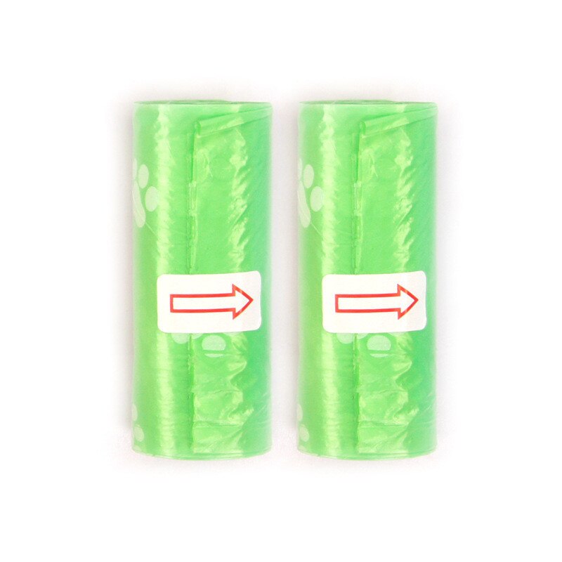 Pet Dog Garbage Clean Up Bags Carrier Holder Dispenser Poop Bags Set Waste Bags Doggie Outdoor Home Clean Refill Garbage Bag: Green 2 Rolls