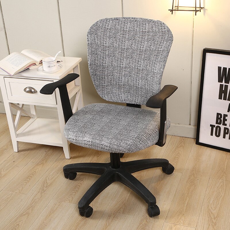 3 arten Material Büro Stuhl Abdeckung strecken Computer Stuhl Abdeckung Schreibtisch Stuhl Sitz und Zurück Abdeckungen Universal-