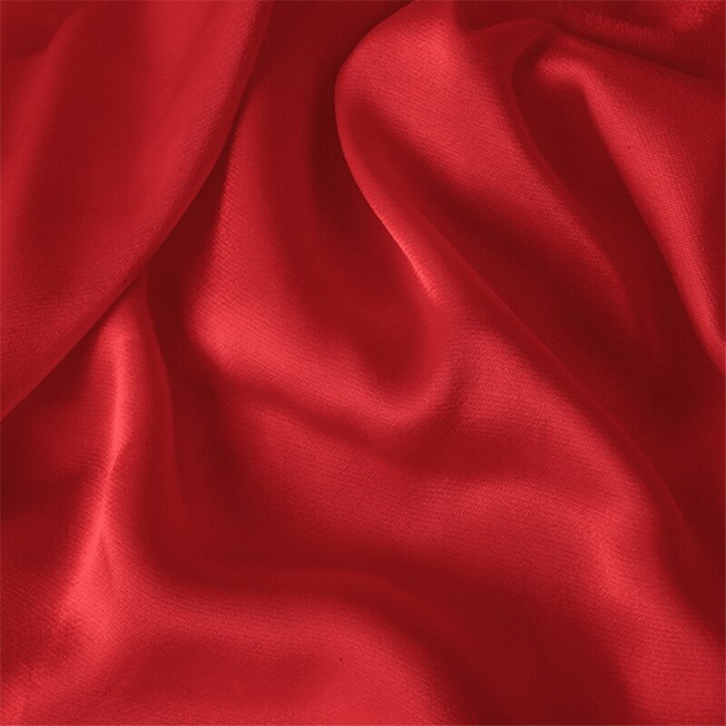 CF704 Solid Red Luxury Shiny Fabric For Dress Uniform Suit Coat Chinese Qipao 100% Cotton Satin Handmade Diy Fabrics