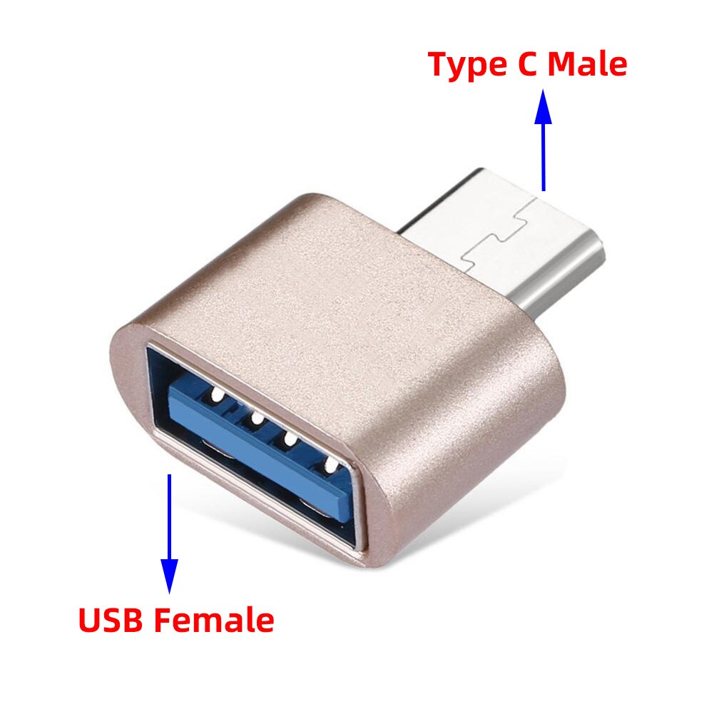 Mini OTG Cable USB Adapter Micro USB / Type C to USB Converter for samsung xiaomi Tablet PC Android MP3 U Disk Reader Connector: Type C Rosegold