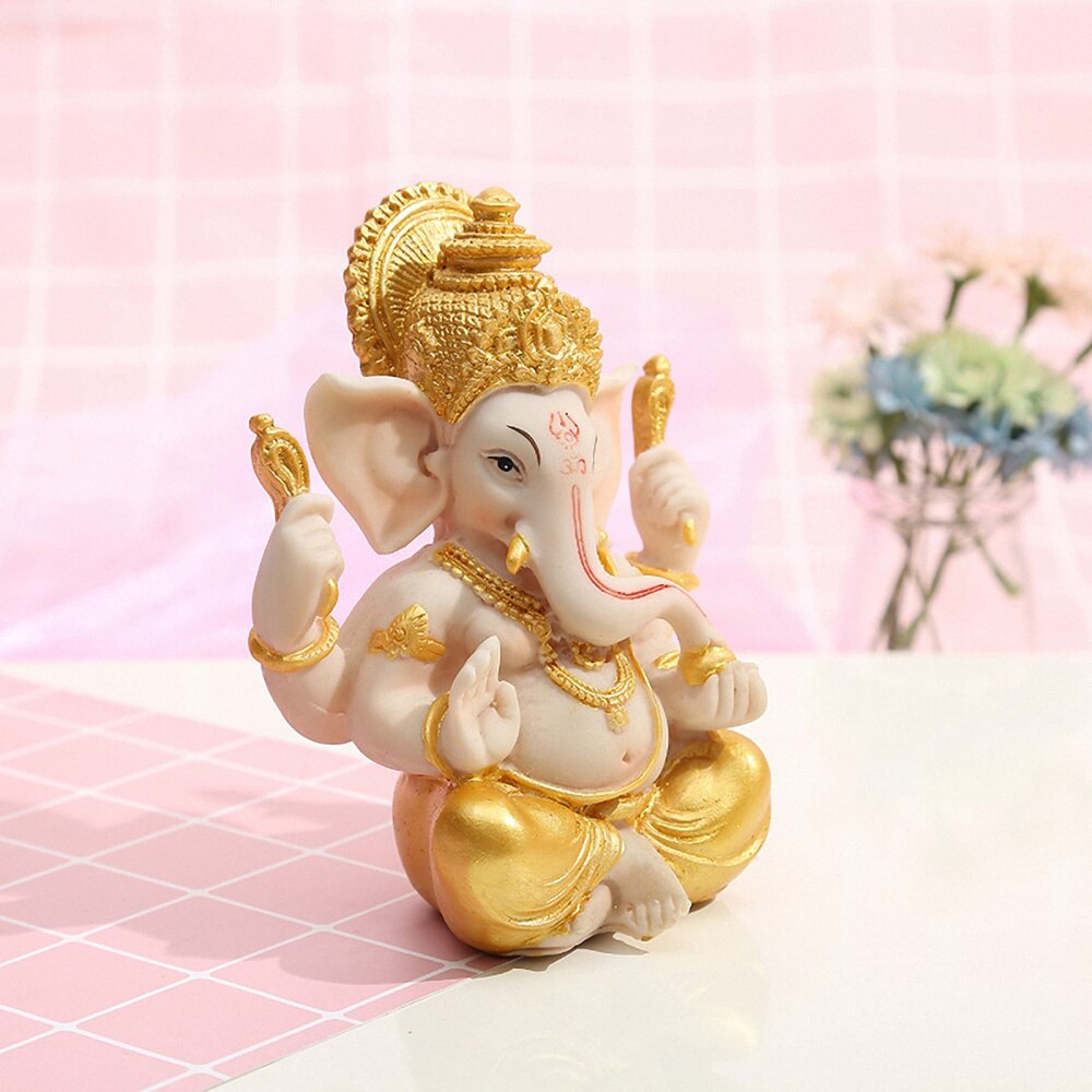 Harz Indien Elefanten Gott Statue Schreibtisch Reichtum Skulptur Dekoration