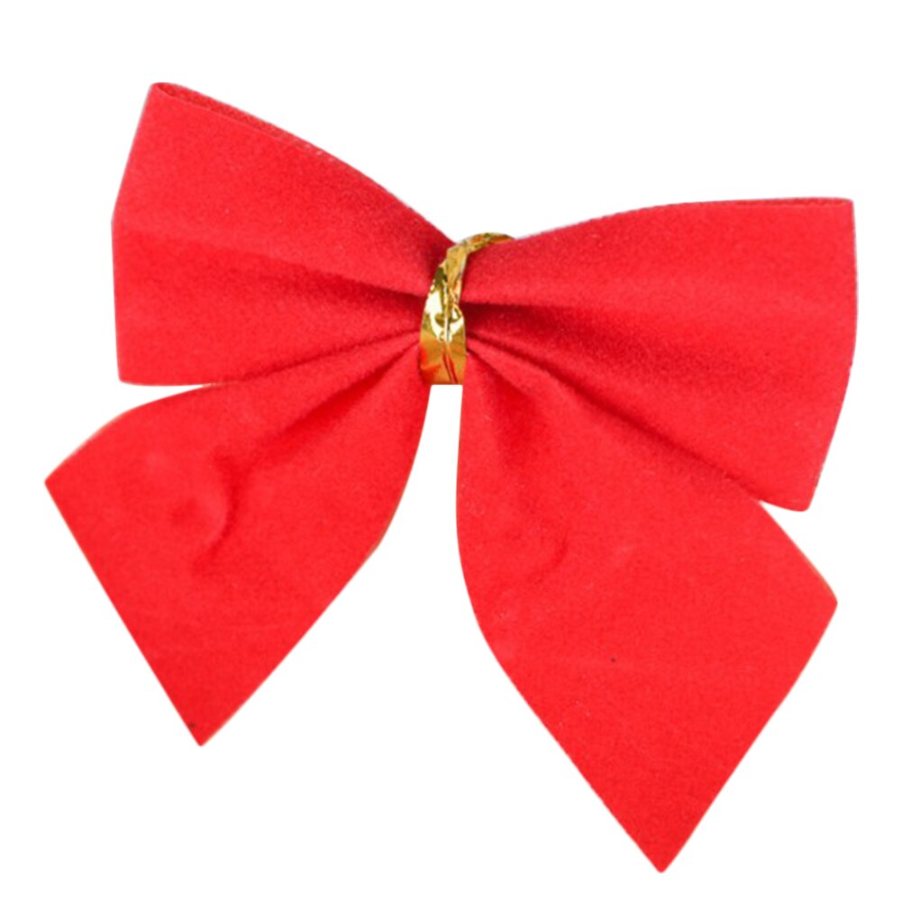 24 stuks festivaldecoratie klein ornament jaar hangende strikken krans feest thuis bar accessoires kerstboom strik: Rood