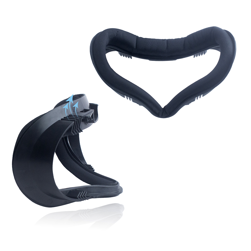 Juego de interfaz de VR para máscara de ojos Oculus Quest 2, bloqueo de luz, cubierta con 2 piezas de repuesto de espuma PU, Protector de lente
