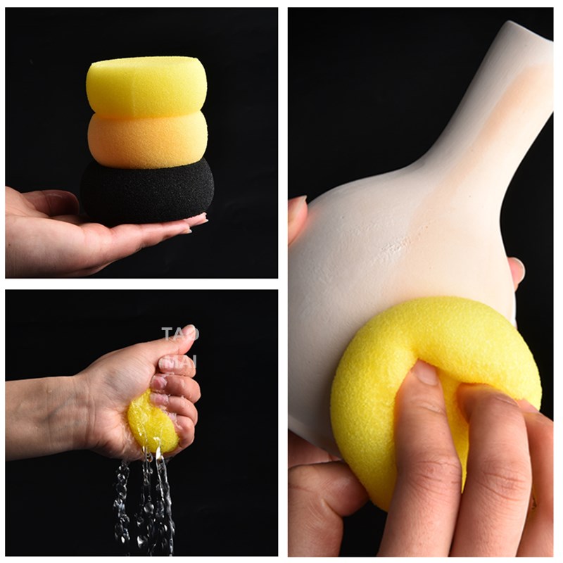 Esponja de arte para esculpir, esponja absorbente de agua e hidratante, herramientas de modelado para colorear y limpiar, 2 piezas