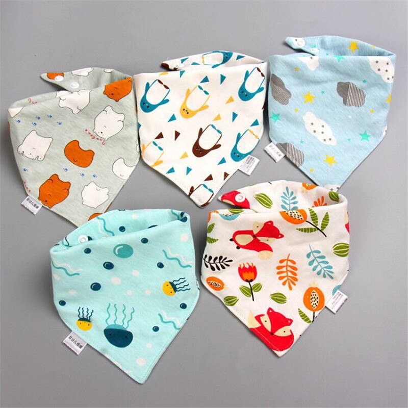 Babador de algodão para bebês, avental de alimentação com estampa de desenho animado para bebês: Baby Bibs - 6