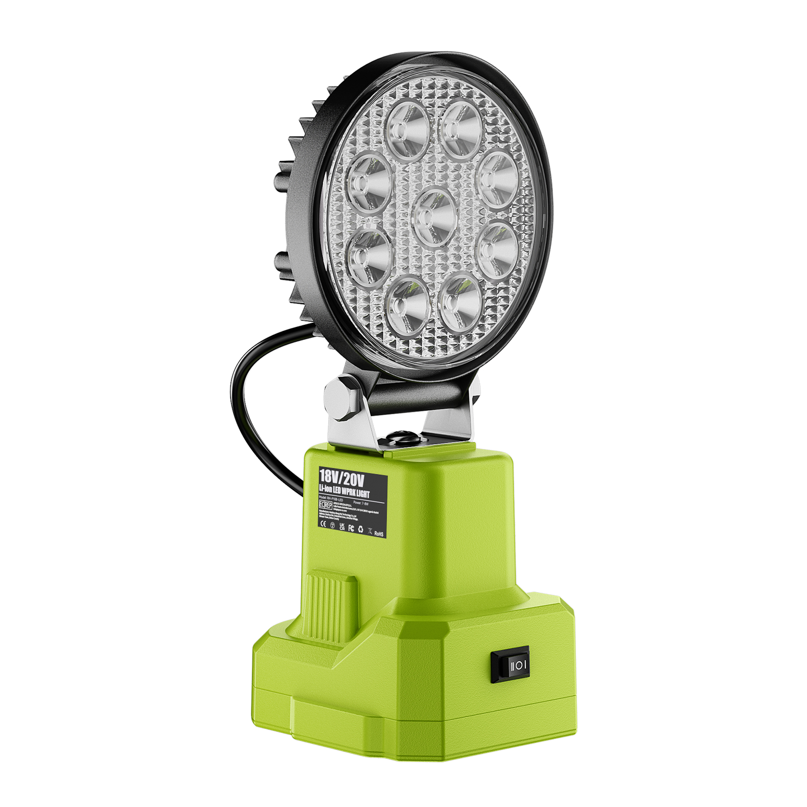 Sladdlös led-arbetslampa för ryobi 18v litiumbatteri  p107 p108 ficklampor sökarljus spotlight campinglampa: Default Title