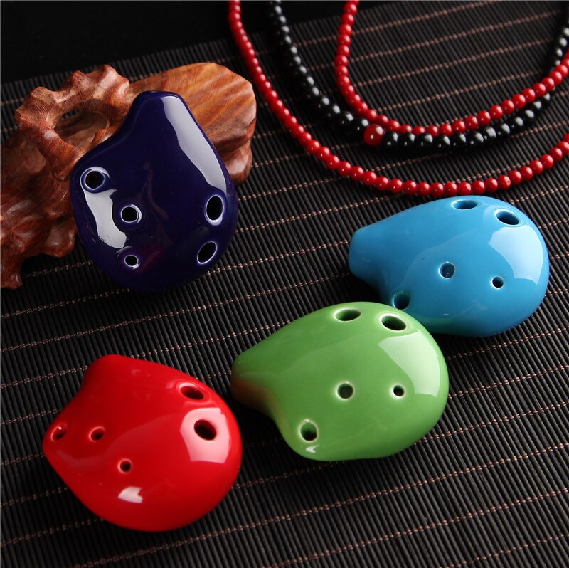 1Pcs Kleurrijke Ocarina Fluit 6 Gat Sopraan C Keramische Flauta Ocarina Of Time Mini Ocarina Fluit Kid &#39;S Speelgoed muziekinstrumenten