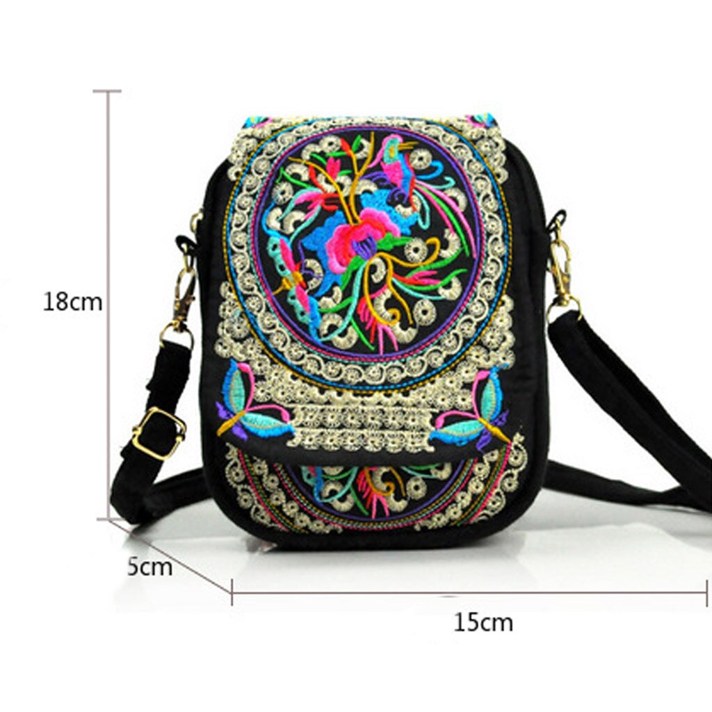 Women Ethnic Style Tote Bag Cover Handbags Purse Embroidered Embroidery Handbag Retro Vintage All-match Floral Bag#G30