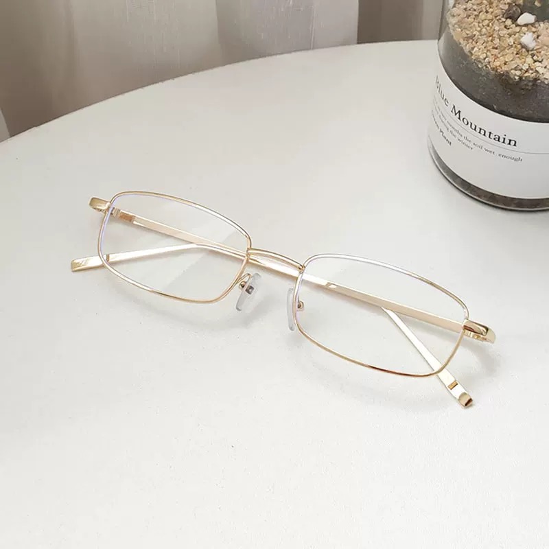 Gafas con montura cuadrada Retro para mujer y niña, gafas ligeras y cómodas antiluz azul, gafas de Color dorado, accesorios de: Naranja