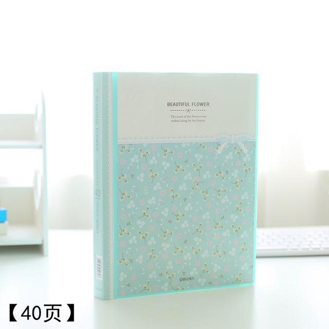 Delicatessen mooie bloemenpapieren organizer map etui pakket school 30/40/60/80 pagina's  a4 mapjes: 5174- blauw