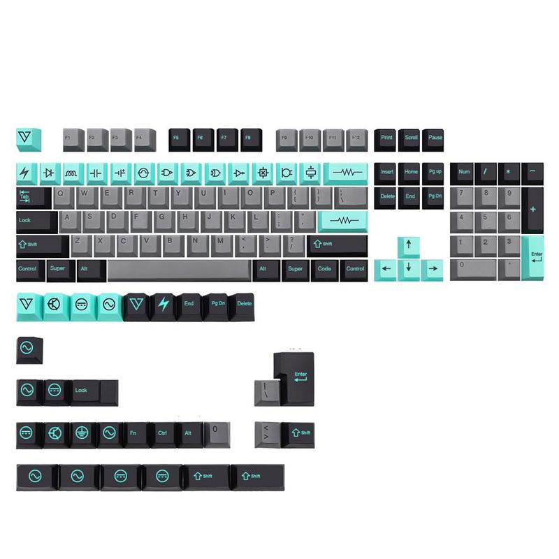1 Set GMK Stargaze Keycaps PBT 5 Sides Sublimation Key Caps MX Profile Keycap With 1.75u 2u Shift 1.5U Cute Keyboard Keycaps: style C-for cherry
