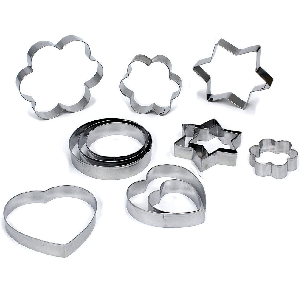 12 teile/satz Edelstahl Cookie Keks DIY Mold Star Herz Runde Blume Form Backform Werkzeuge