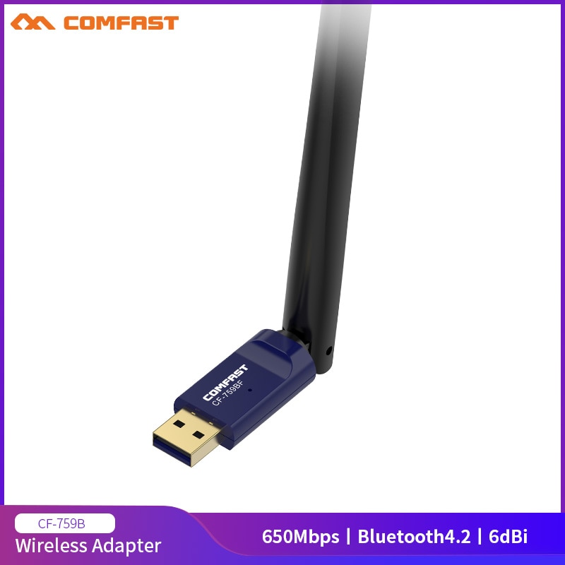 Comfast High Speed 650Mbps Dual Band 2.4 & 5.8Ghz Wifi Netwerkkaart 6dBi Antenne Bluetooth 4.2 Draadloze Adapter access Point