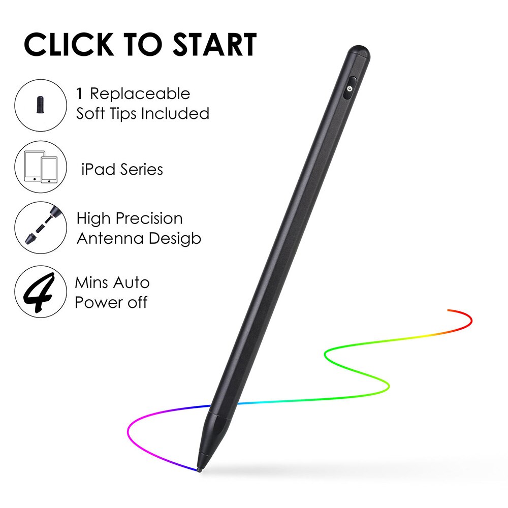 Voor Apple Potlood Voor Ipad Air 4 Ipad Pro 11 12.9 Voor Ipad 10.2 9th 8th 7th Generatie Air 3 Mini 6 5 Touch Stylus: Black